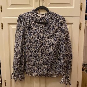 Intermix Blue/Gray Floral Blouse